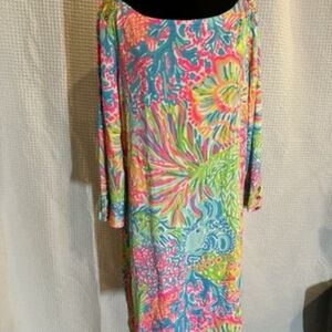 Lilly Pulitzer Corsica Toucan Party Rosie Stretch Long Sleeve Dress EUC 10